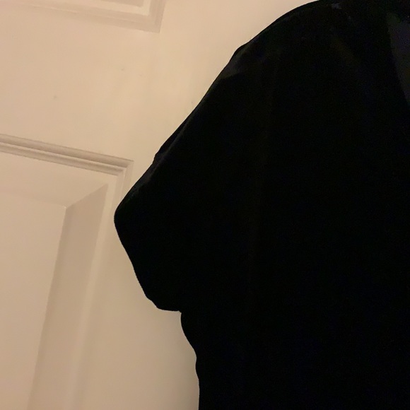 Black short sleeved long velvet dress size 10 - Picture 3 of 4